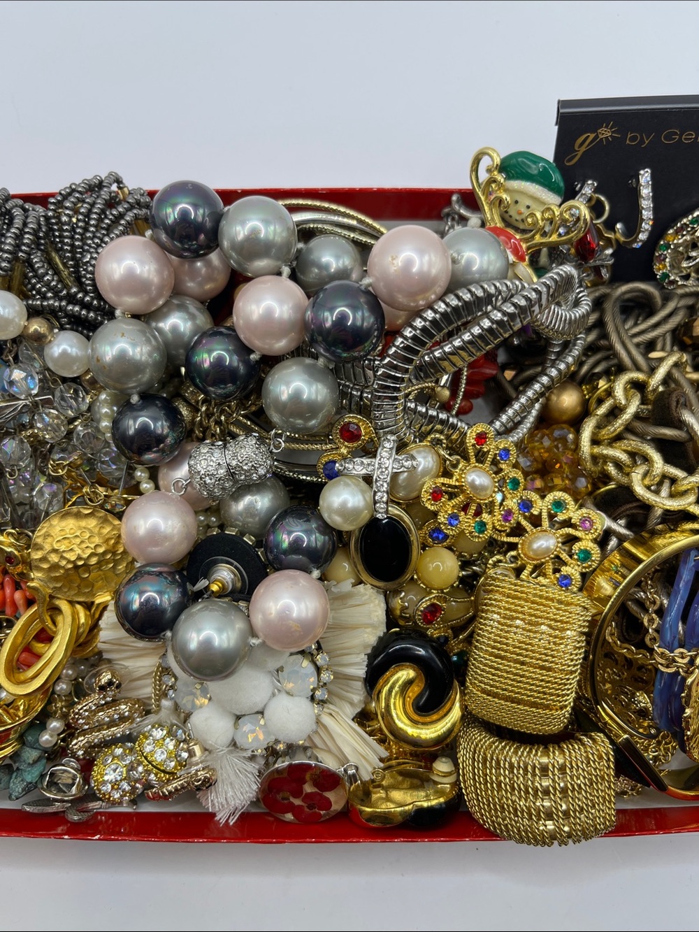 Jewelry Lot Gold Tone Mixed Craft Junk Wearable Harvest Resell